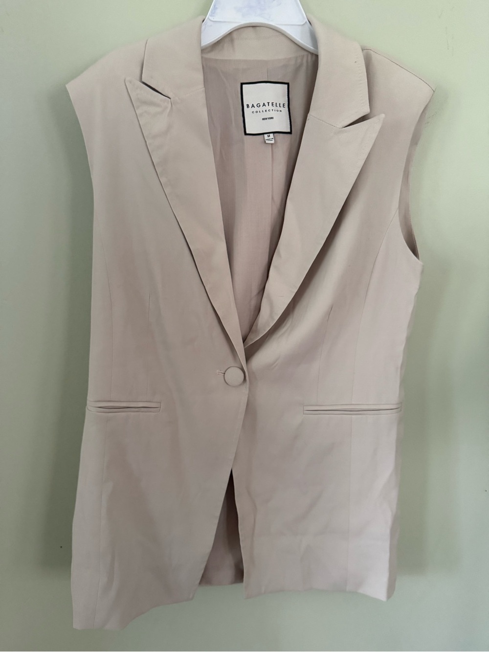 Bagatelle Neutral Beige Blazer Vest